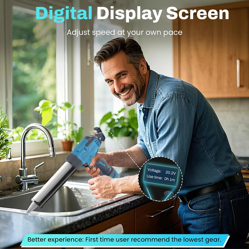 مسدس السد الكهربائي 6 تروس سرعة قابلة للتعديل لماكيتا/ديوالت 18 فولت-21 فولت بطارية مانعات التسرب مسدس الغراء ، مسدس الغراء ملء الدراسي