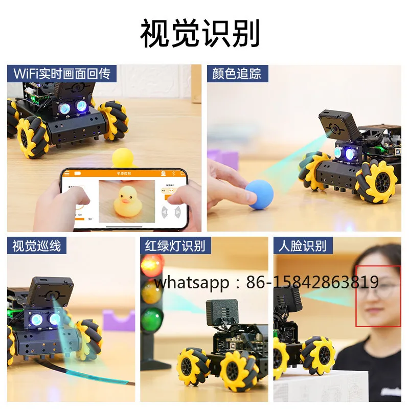 Intelligent Car, Omnidirectional Wheat Wheel AI Visual Recognition Tracking UNO Programming Robot