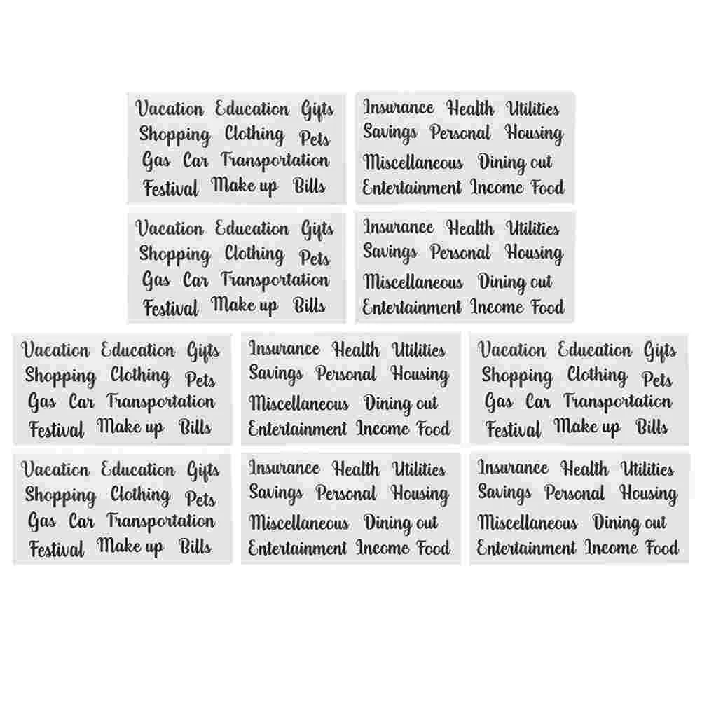 5 Sets Mini Cash Budget Sticker Pvc Self-adhesive Envelope Label Stickers Accessory