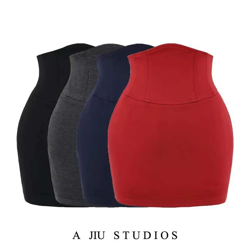ارتفاع الخصر Bodycon تنورة المرأة مثير تشديد ort تنورة مع وسادة الورك قائمة بذاتها Fene تنوعا المضادة للضوء