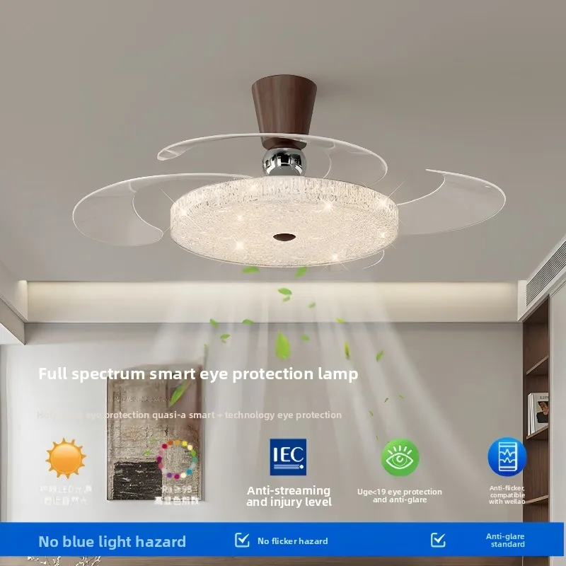 Bauhaus cream wind simple invisible fan light, bedroom ceiling fan light, cream wind restaurant light fan
