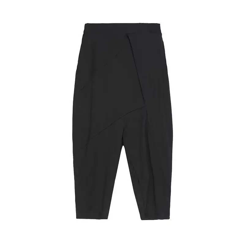 Pantalon en duvet pour femmes, Harlan, taille élastique, coutures de personnalité, grande taille, sept pantalons décontractés, nouvelle collection printemps et été