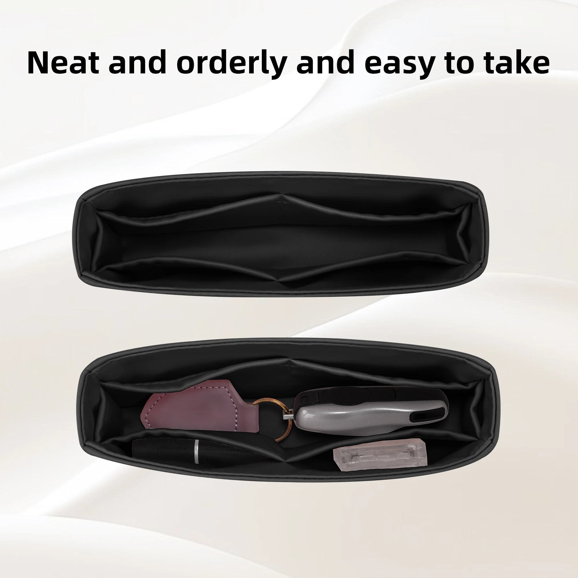 DGAZ Silk Purse Organizer Insert Fits Dior Toujours Bags，Silky Smooth Bag Organizer，Luxury Handbag & Tote Shaper view 5