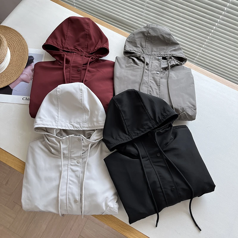 

Slimming Effect Loose Fit Zipper Jaet ort Casual Outerwear for Women Autumn New Sle Island Country Workwear Sle