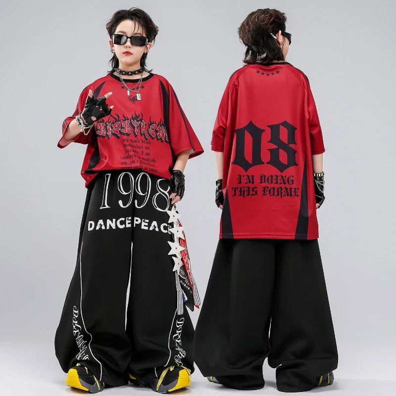 Hip Hop K-pop Red T Shirt Bagg - огляд і ціна Street Fashion For Boy