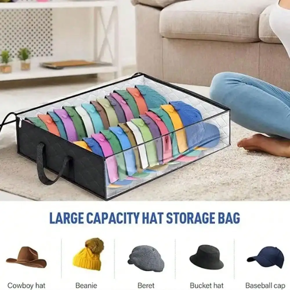 

Wide Hat Storage for Baseball Caps, Large Capacity Hat Racks Organizer for Closet Cap Holder Holds up to 40 Hats