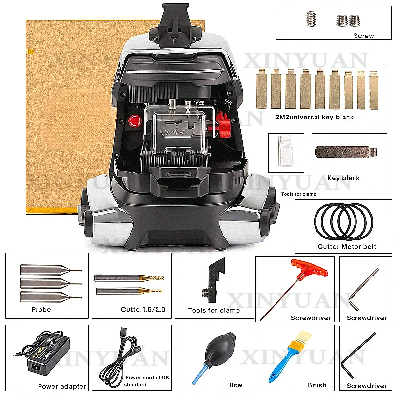 Key Cutting Machine, CNC Equipment Compatible with House Keys, Dimple, Multi-point and Mul-T-lock Keys with FO21 Cla