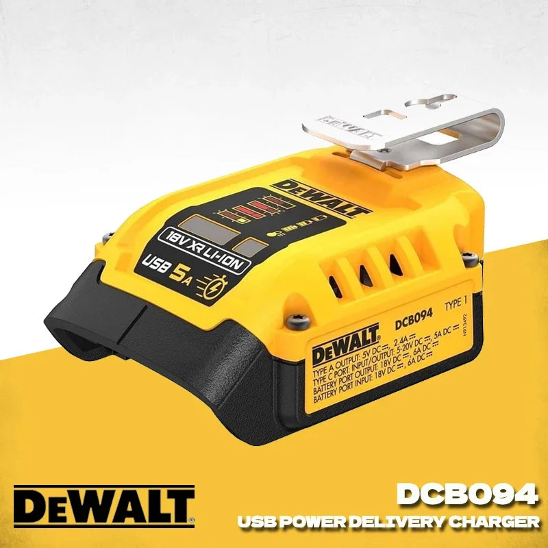 

DEWALT DCB094 18V/20V USB Power Delivery Charger 20V MAX Lithium Ion Dewalt Power Tool Accessories USB-C Port Charger DCB094K