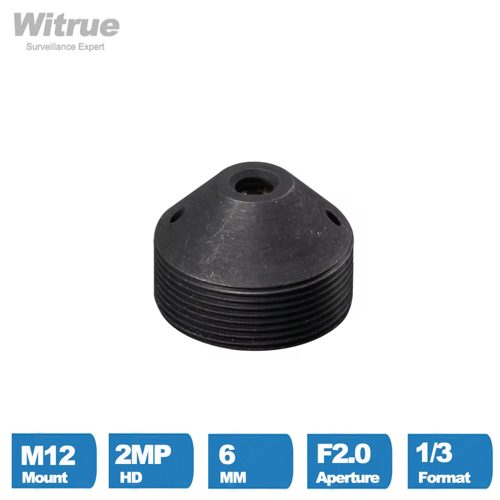 Witrue m12 otworkowej obiektywy kamery przemysłowej 6MM M12 * 0.5 do montażu na 1/3 "F2.0 53 stopni dla bezpieczeństwa kamery cctv