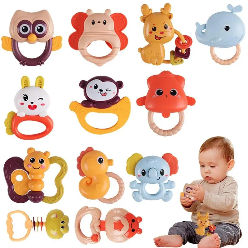 

Rattle Teething Toys Infant Monkey Grab Shake Rattle Baby Rattles Toys Set Baby Rattles Teether Rattles Toys Grab Shaker And