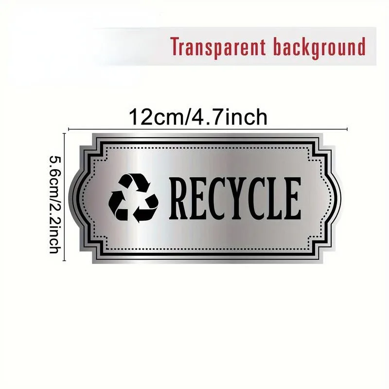 Autocollants en vinyle recyclables avec symboles, imperméables et résistants aux intempéries, pour conteneurs à déchets, faciles à appliquer, 10 pièces