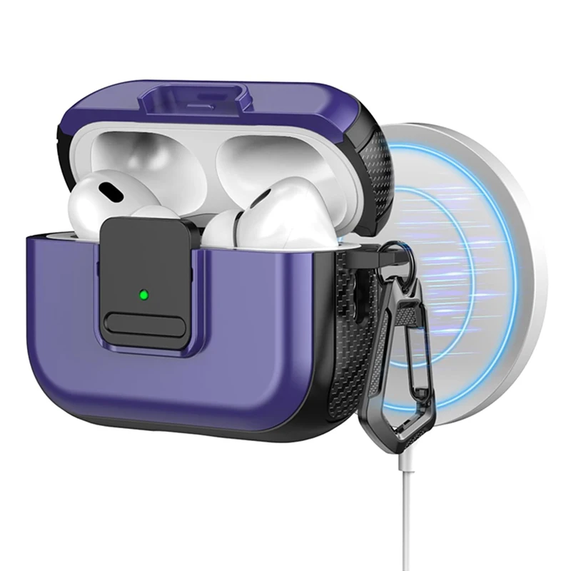 

Для Airpods Pro 2 поколения, 2-е, третье, с безопасным замком, Магнитный защитный жесткий чехол для телефона с брелоком для Airpods 3 2