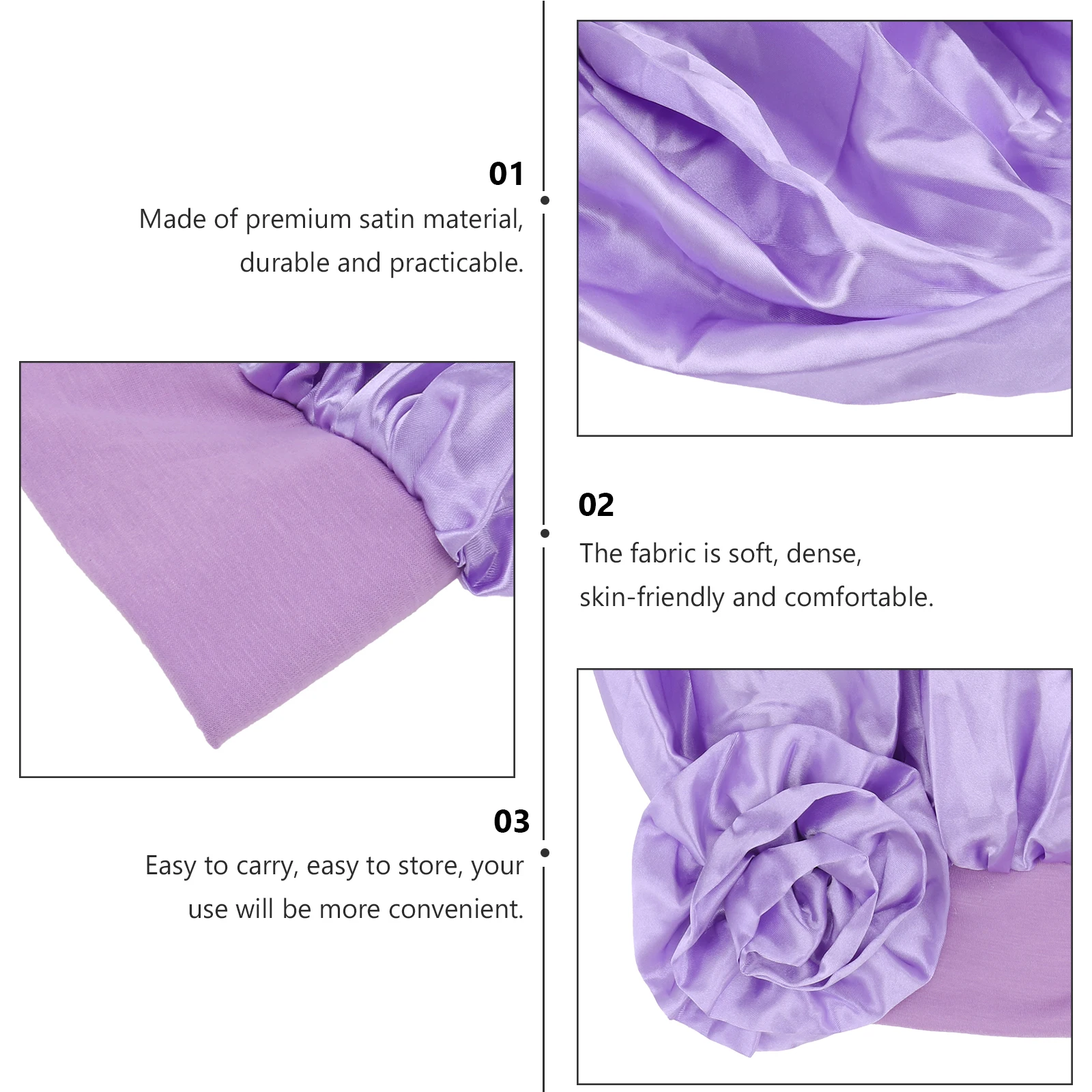 

1pc Cap Wide Elastic Band Bonnet Care Shower Sleep Adjustable Night Hat Bathing Pillow Protector Soft Bright Color
