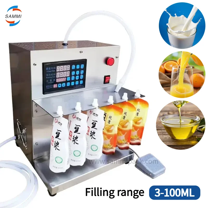 Semi-automatic Spout Pouch Viscous Liquid Filling Machines For Soybean Milk and Juice