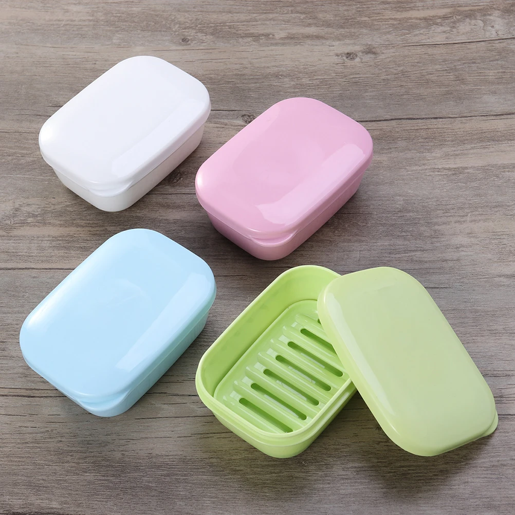

Travel Soap Box Portable PP Material Leak Proof Gym Bathroom Container Holder Home Use Removable Lid Compact Design Durability