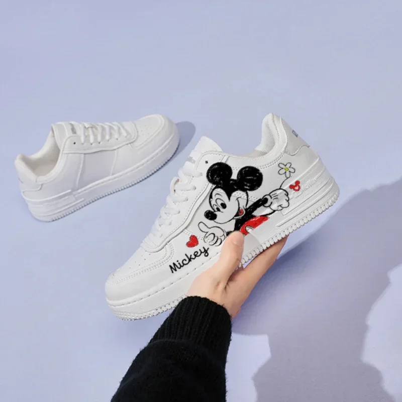 Disney Mickey Mouse Sports Shoes Cartoon Co-branded Mickey Perimeter Shoes Kawaii Fashion Comfortable Girly Sneakers Kids Gifts