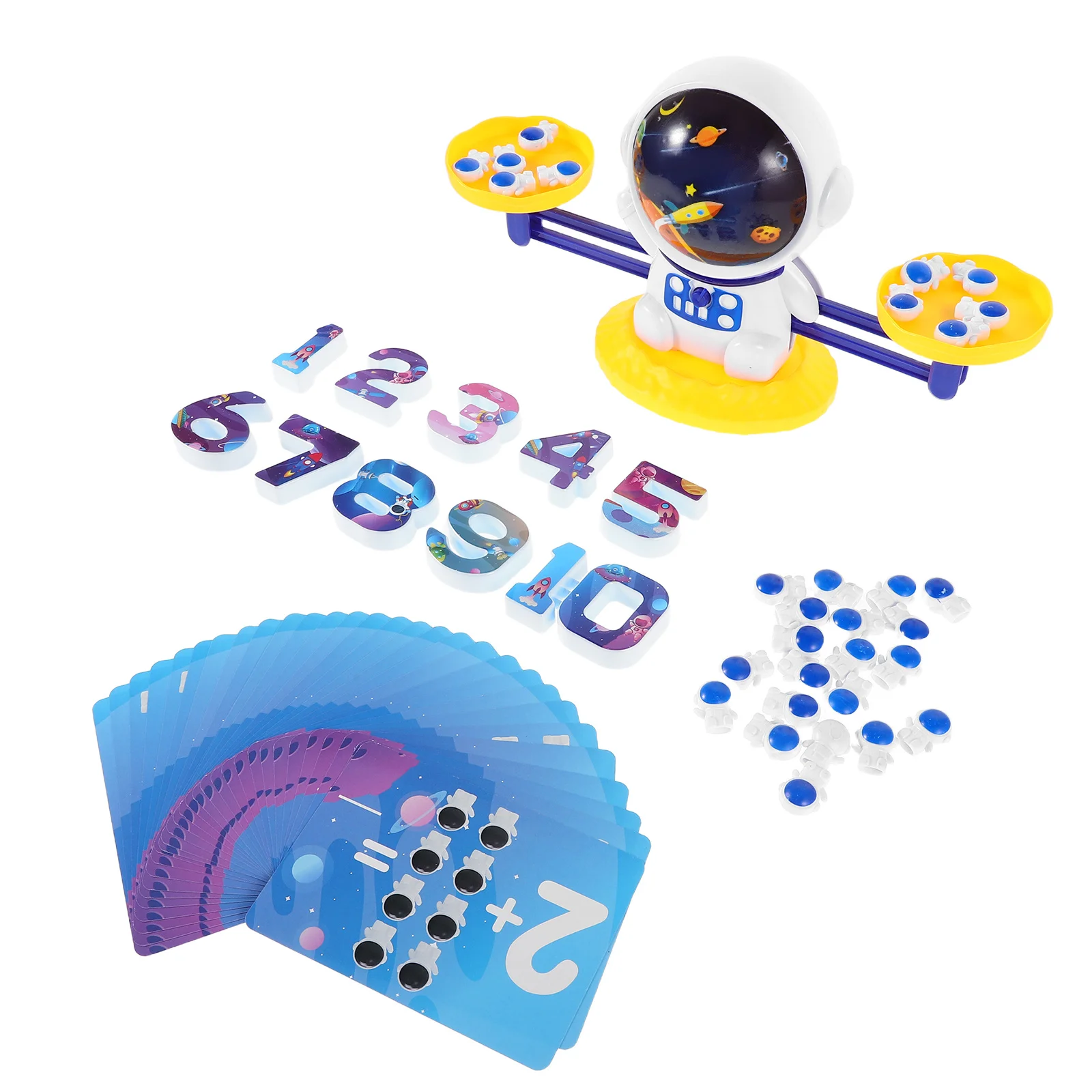 

1Set Space Theme Balance Scale for Kids Number Math Game Educational Toddler Learning Tool Kindergarten Classroom Home Use Stem