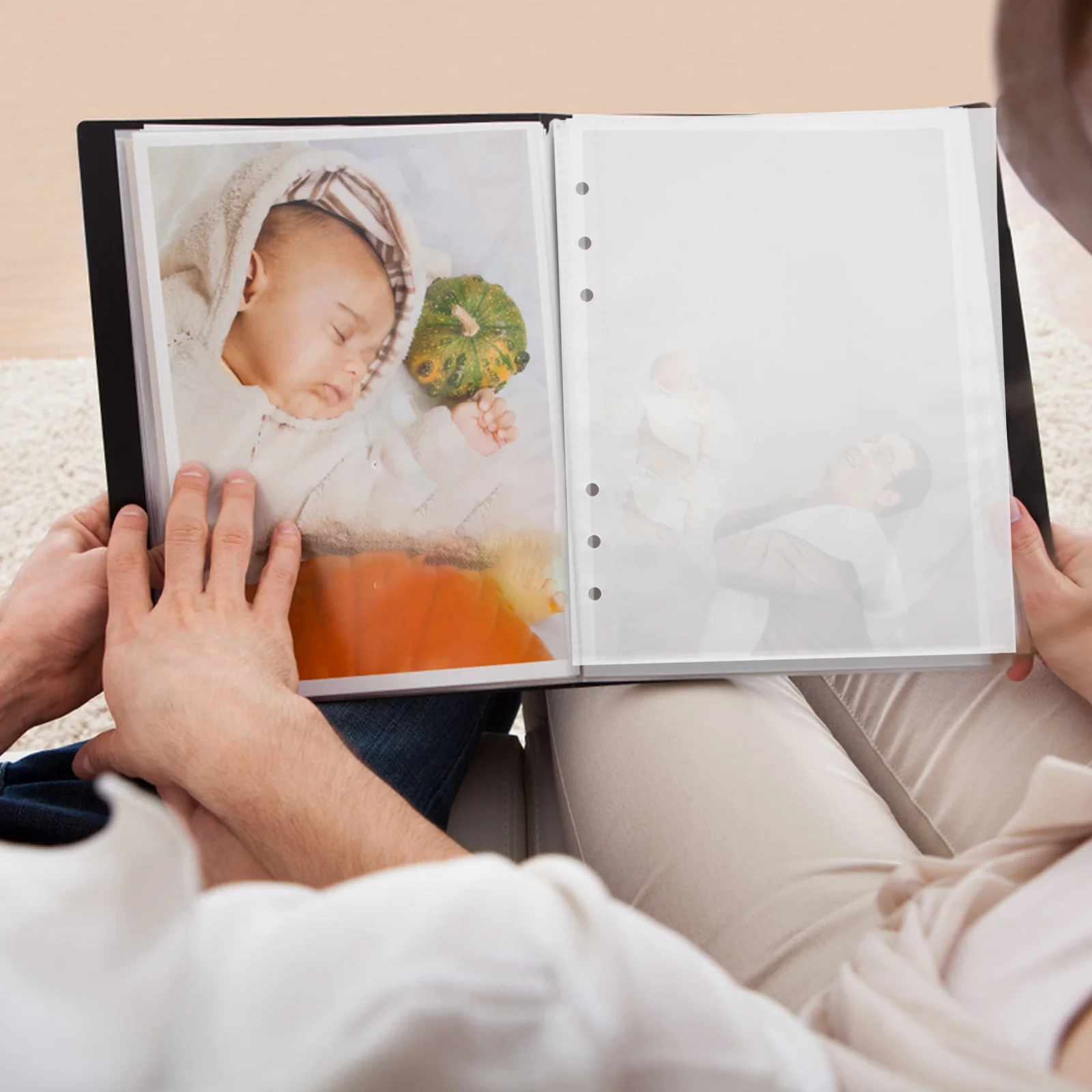 Afbeelding 7: 50 Stuks Transparante A5 Bindmiddel Zakmouwen Doorzichtige Plastic Vel Protectors 6 Gat Fotoalbum Inserts Losbladige Notebook Vullingen