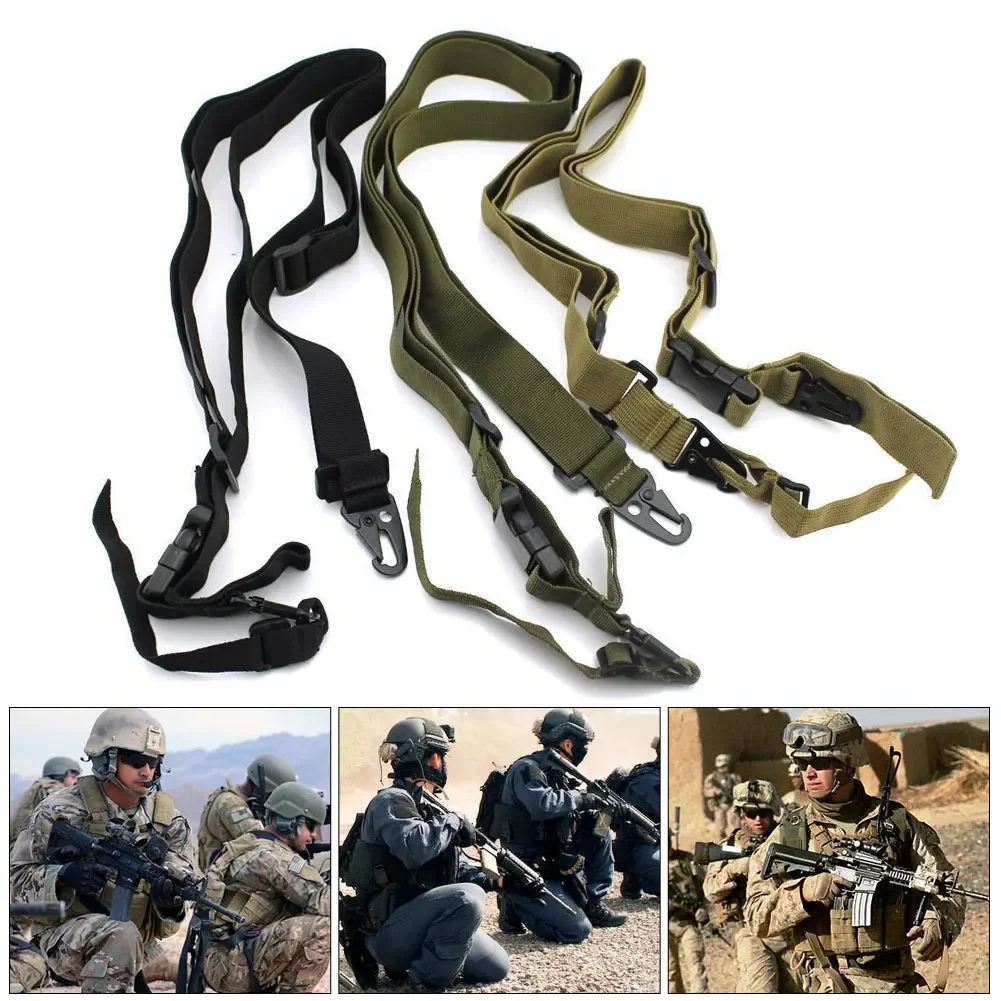 Three-point Adjustable Bungee for Rifle Gun Sling Strap Hook Safety Belt Wild Survival Training Tactical Equipment