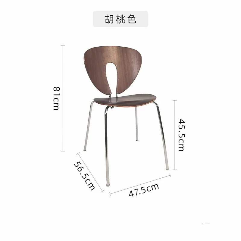 Modern simple back chair wooden living room dining table and chairs cafe leisure chair