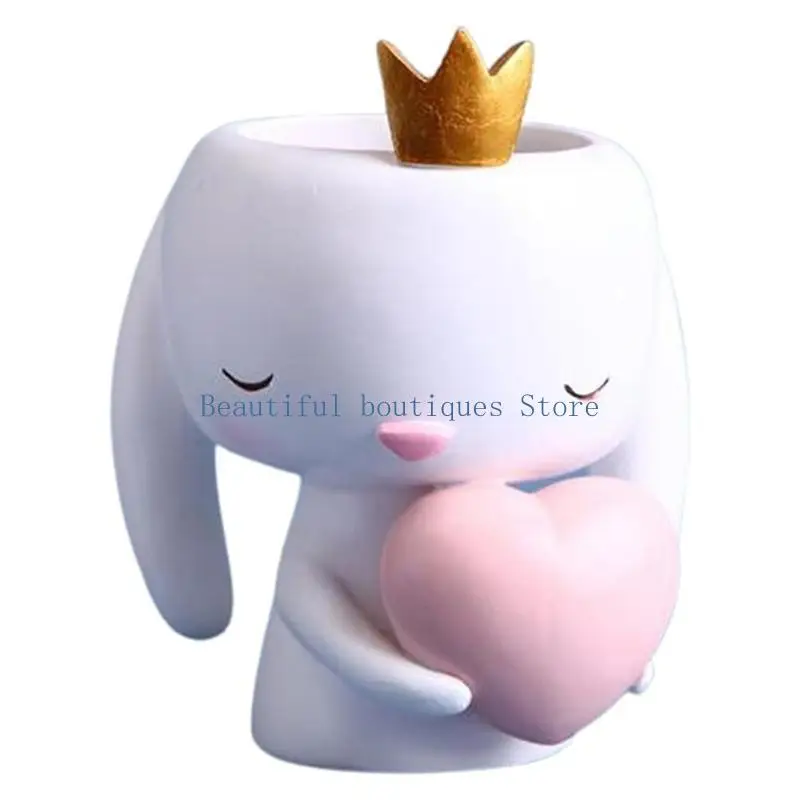 

U4LF медведь кролик бетонная силиконовая форма для горшка сочный цветочный горшок глина цементная штукатурка формы DIY домашний