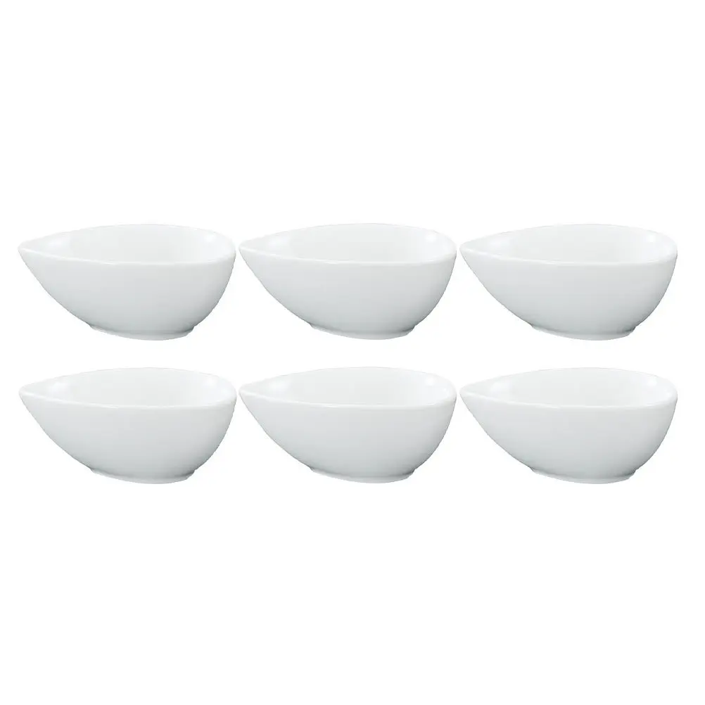 

6Pcs High Temperature Resistant Snack Bowl Ceramic Drop Shape Fruit Container Multipurpose Salad Bowl Kitchen Household Storage
