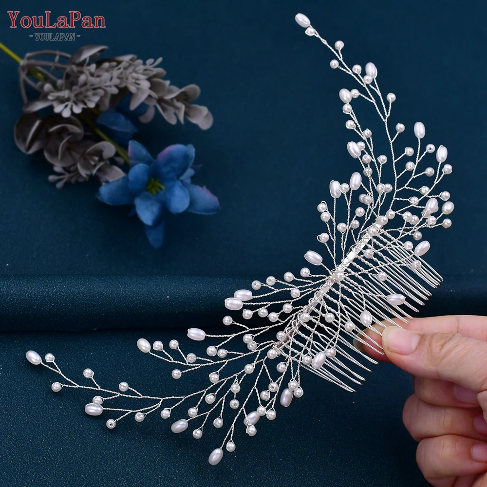 YouLaPan – peigne à cheveux de mariée en perles HP182, accessoires pour cheveux faits à la main, épingle à cheveux et Clip, diadème de mariage, ornements