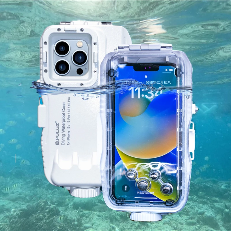 

40m/130ft Waterproof Diving Case for iPhone 14 Plus / 14 Pro Max / 13 Pro Max / 12 Pro Max Photo Video Taking Underwater Housing