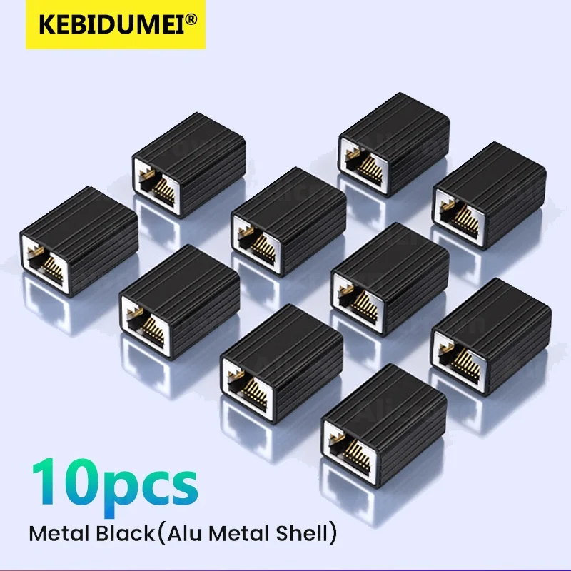 5/10Pcs 10Gbps RJ45 Connector for Cat 8/7/6 Ethernet Adapter Gigabit Interface Network Extender Extension Cable Female to Female