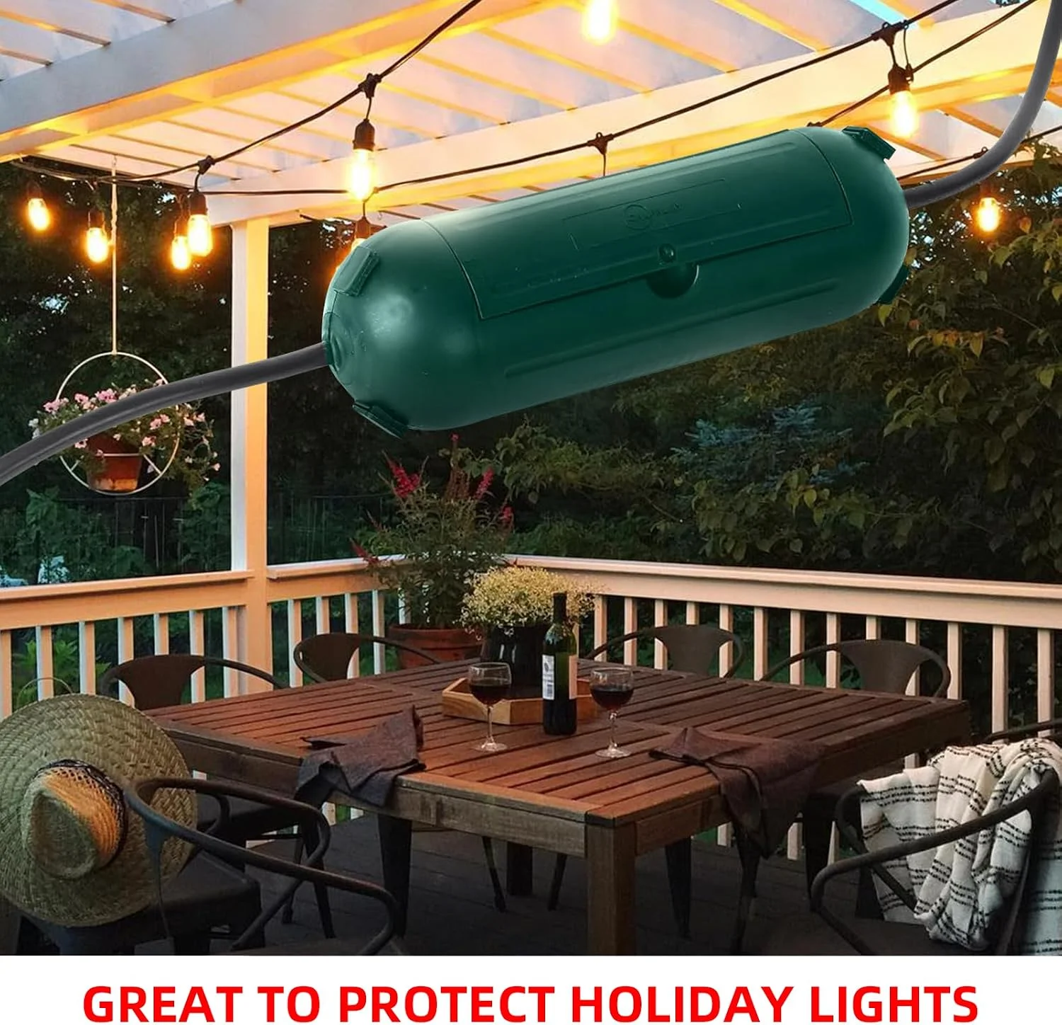 Outdoor Extension Cord Cover Waterproof Connection Protector with 4 Seal Latches Adjustable Compartment for AWG 12/14/16 Cords view 3