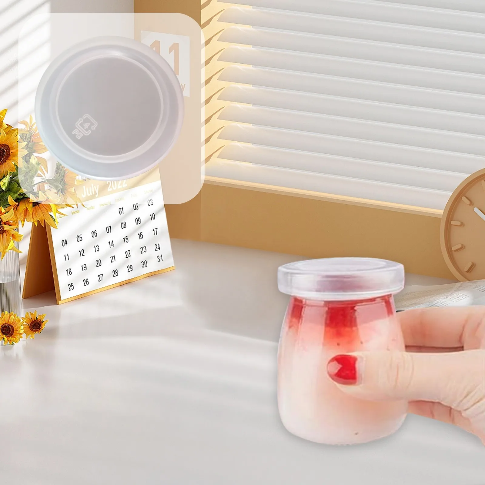 2inch Yogurt Jar Lids Pudding Clear Plastic Bottle Caps Compatible With Oui Yogurt Jars Take Out Containers Milk Bar Special