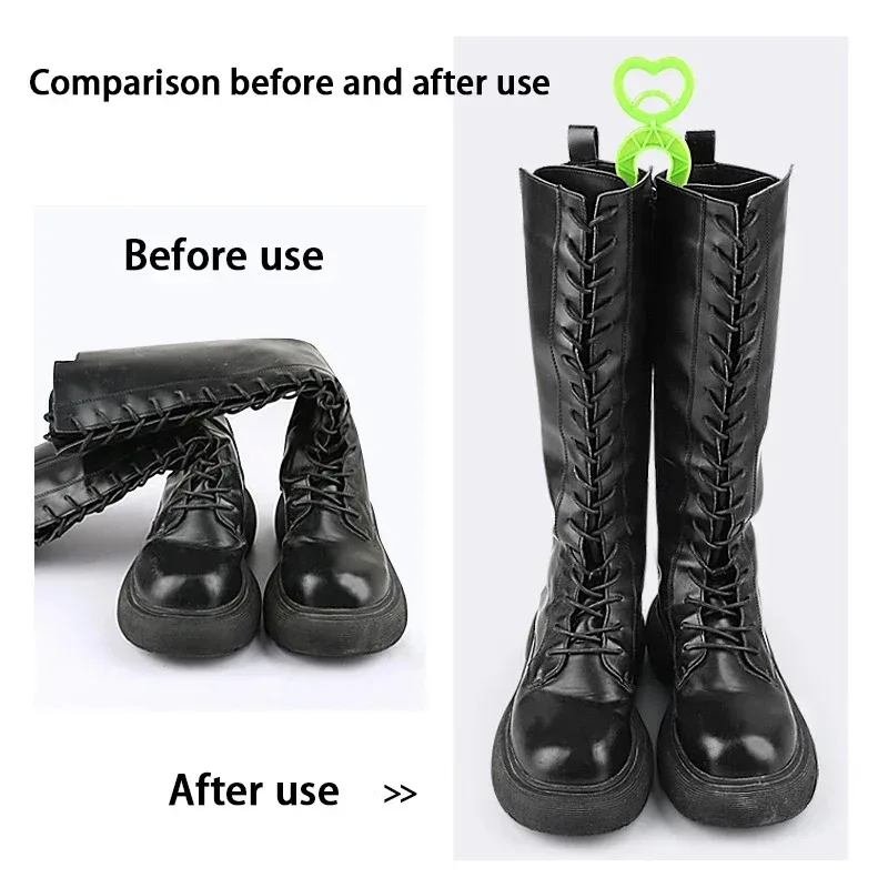 1PC Women Boot Rack with Two Sides Clip Plastics High Top Boot Shaper Stretcher Shoes Hanger Shoe Holder Organizer Longe 35cm