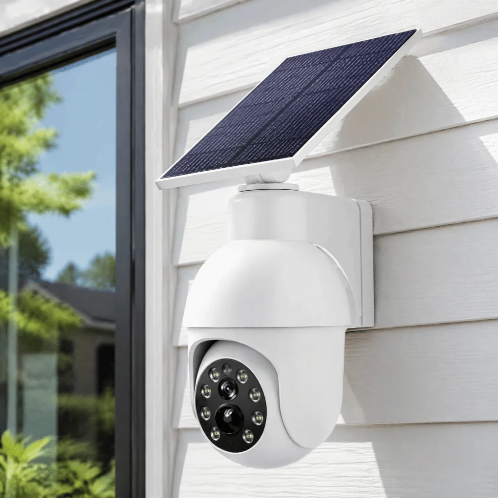Solar Powered Solar Fake Security Camera Motion Sensor PIR Infrared Sensor Dummy Security Camera Motion-Activated Floodlight