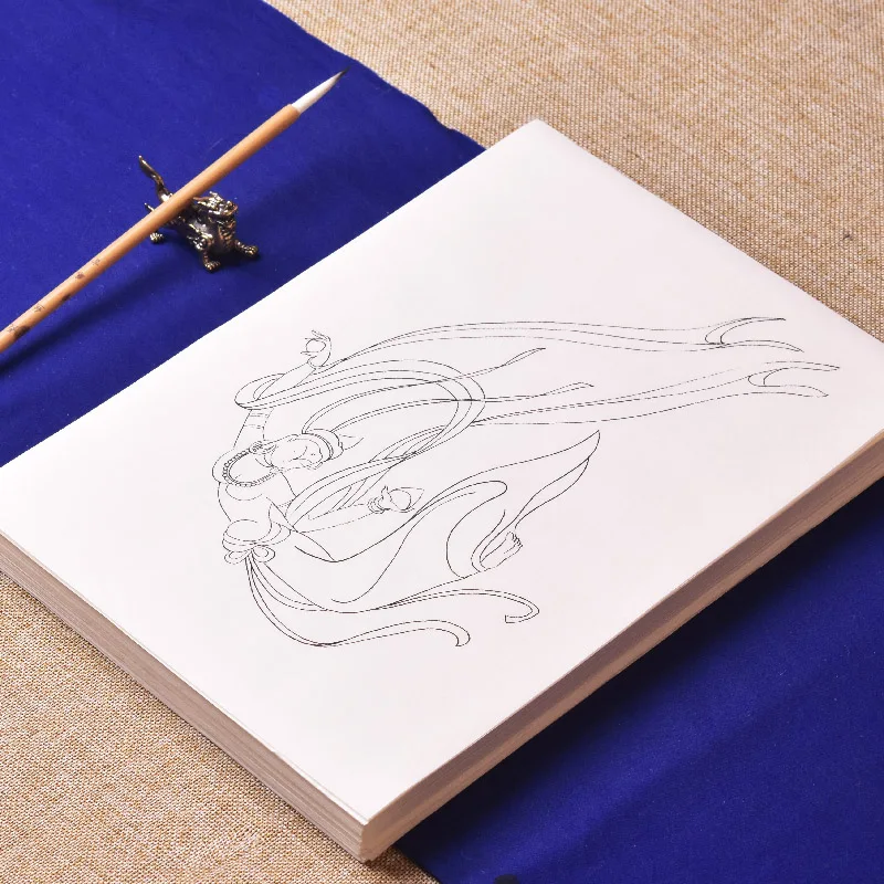 Meticulous Drawing Manuscript Color Ripe Rice Paper Dunhuang Mural Flying Lady Picture Painting Drawing Beginner Practice Papers