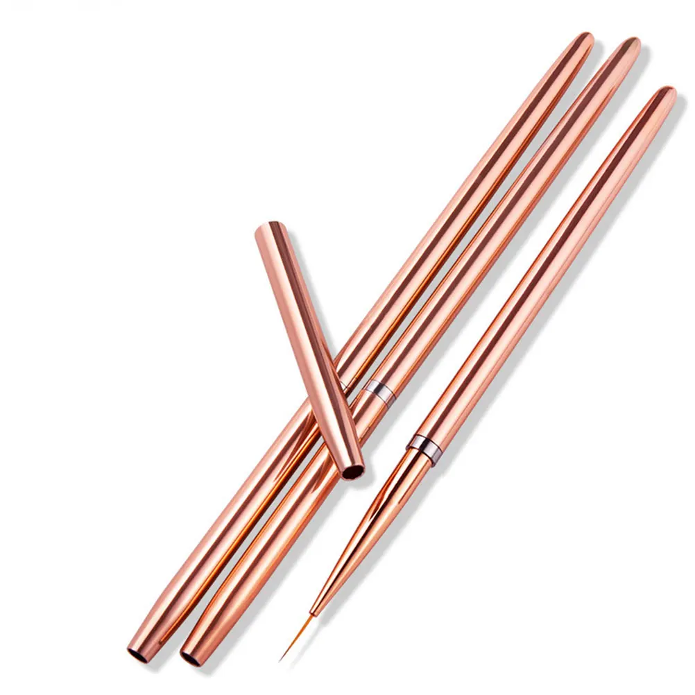 

3Pcs Nail Art Liner Brushes Professional Nail Drawing Pens Portable Manicure Tools Comfortable Grip Long-Lasting Supplies