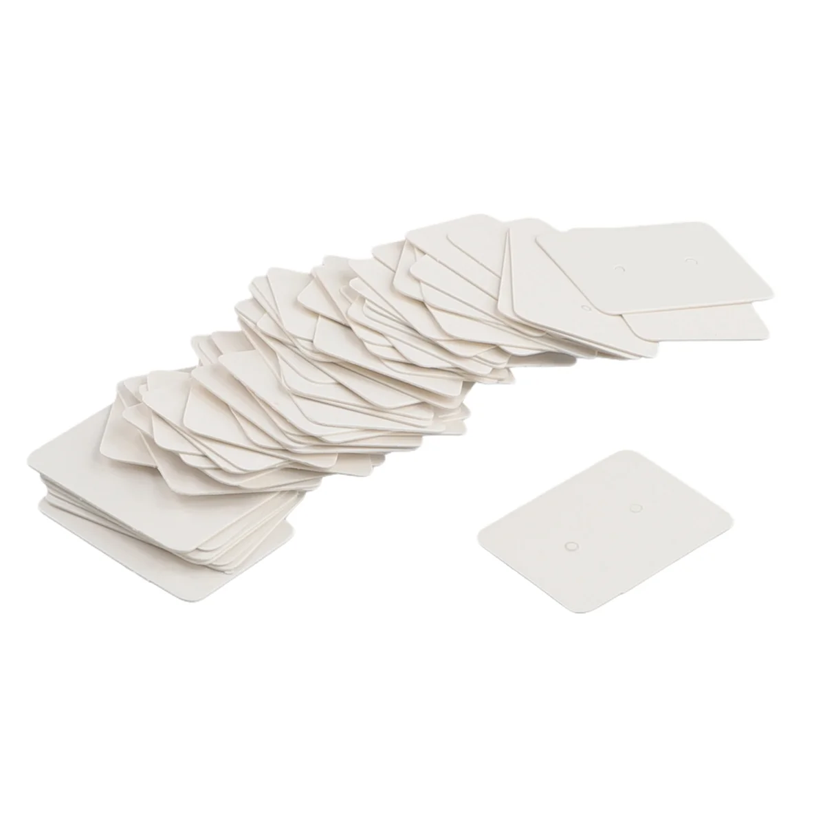 50PCS Small Blank Kraft Paper Ear Studs Earring Display Cards Price Label Tag Jewelry Cards Holder, 3.5 x 2.5cm (White)