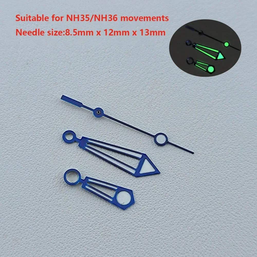 Watch Hands NH35/NH36 Hands Green Luminous Watch Pointers Needles mod Parts for Seamaster 300 Black Hands watch accessories