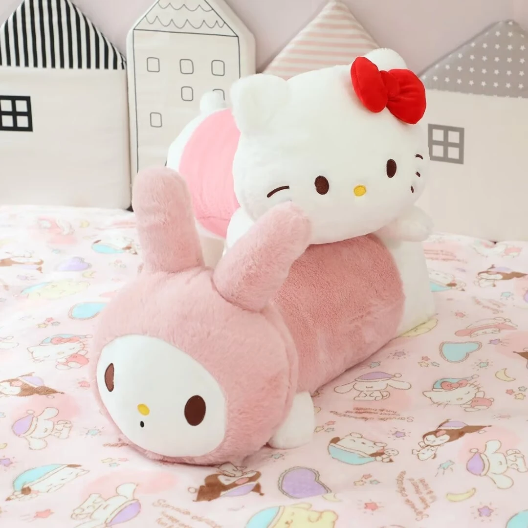 

Lovely Kuromi Hello Kitty Melody Long Pillow Back Cushion Stuffed Anime Japanese Style Leg Pillow Sofa Bed Long Cushion Girl