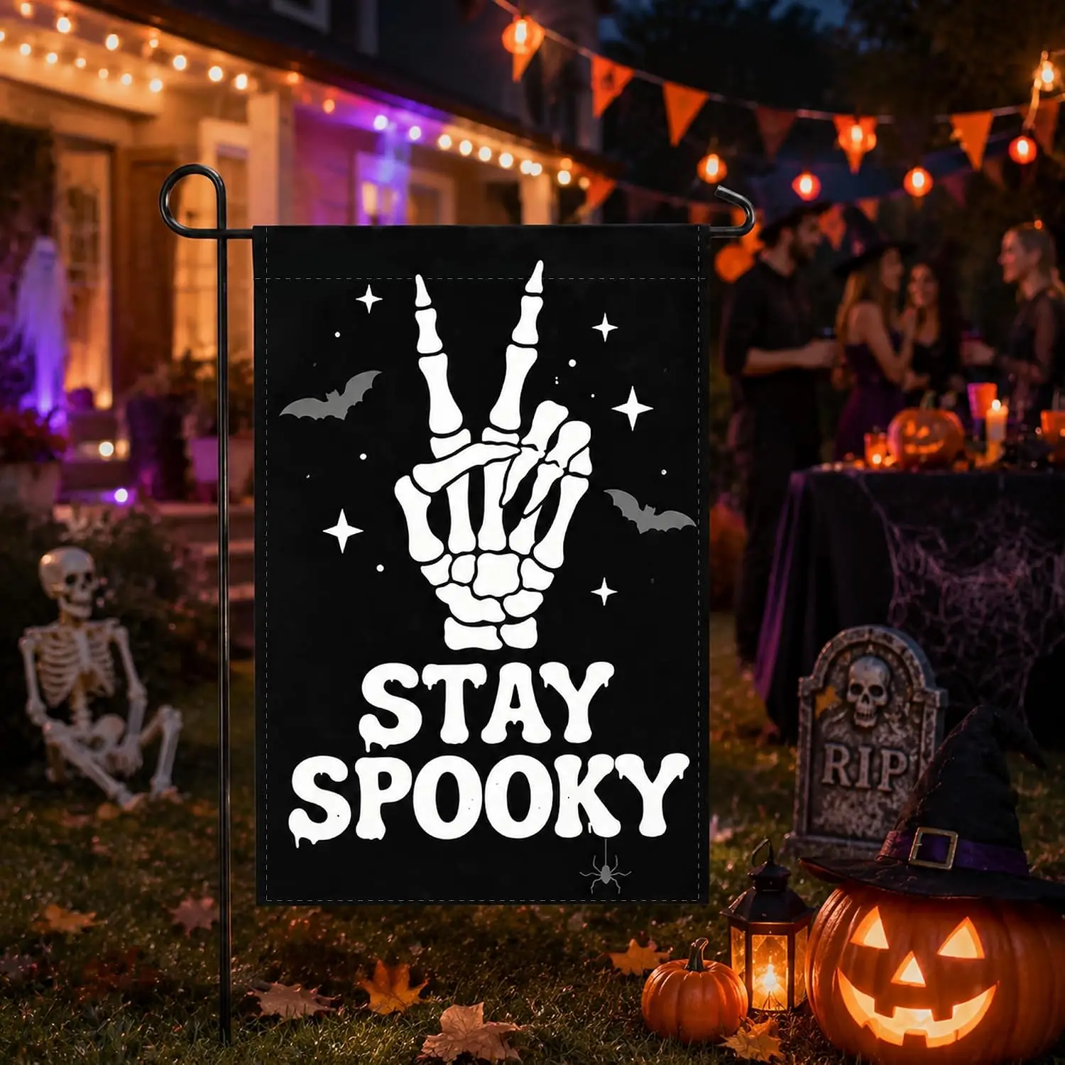 Halloween Decorations - Stay Spooky Halloween Garden Flag | Double Sided Backdrop Banner for Outdoor Decor | Trick or Treat  llp