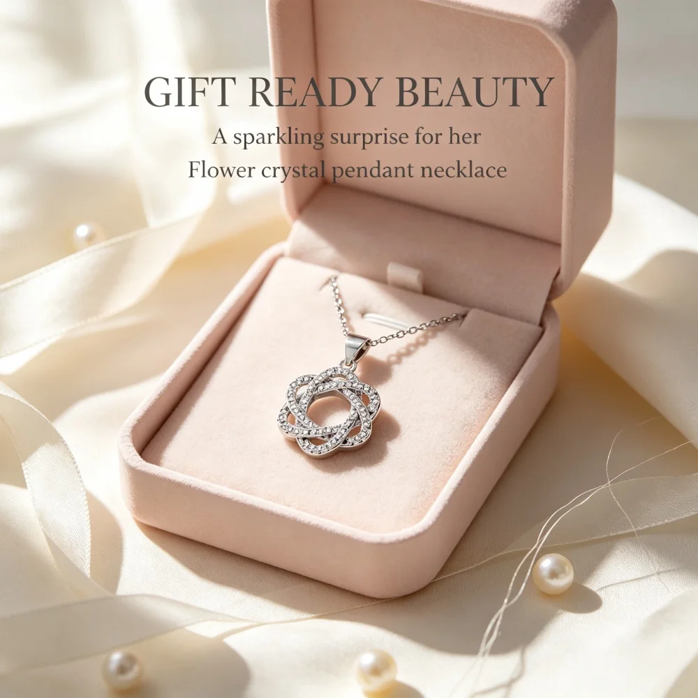 925 Sterling Silver Celtic Knot Pendant Necklace, Pave CZ Eight-Pointed Star Choker, Sparkling Geometric Jewelry, Gift for Women
