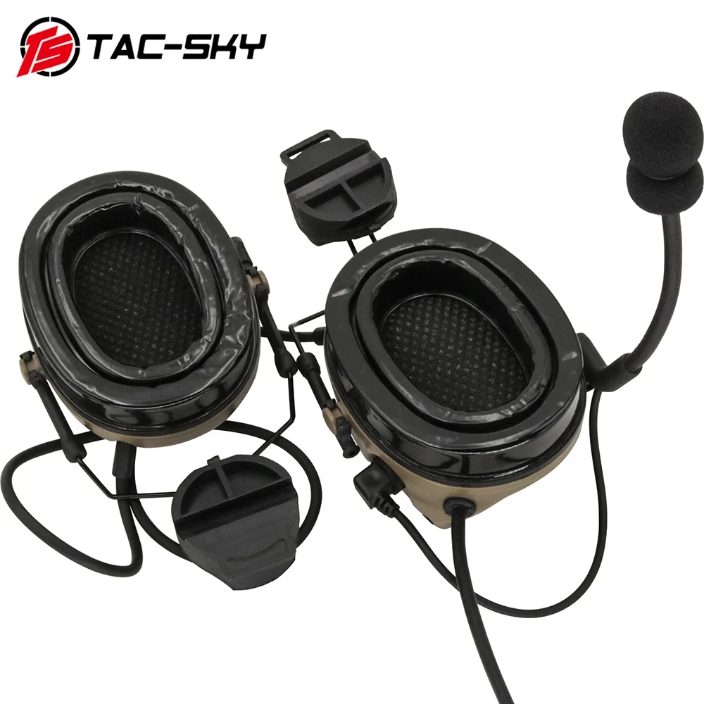 TAC-SKY COMTAC Noise Reduction Pickup Tactical Headset COMTAC III Hearing Protection Airsoft Shooting Headphon for ARC Rail Helm