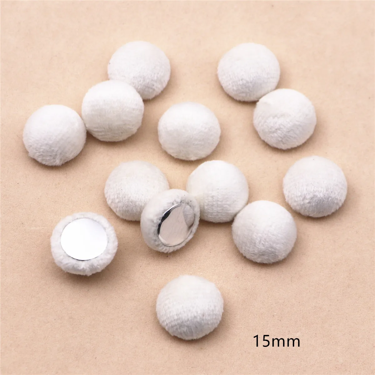 50pcs Cute Flannel Fabric Covered Heart Buttons Home Garden Flatback Cabochon Crafts Scrapbooking DIY,15*17mm