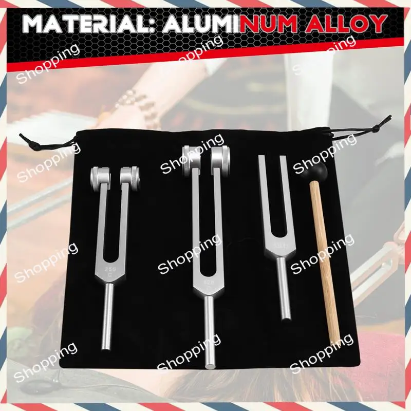 

A44M Tuning Forks For Healing Set 128Hz, 256Hz, 512Hz & Activator Sound Therapy Devices, Sound Healing Instruments For Chakra