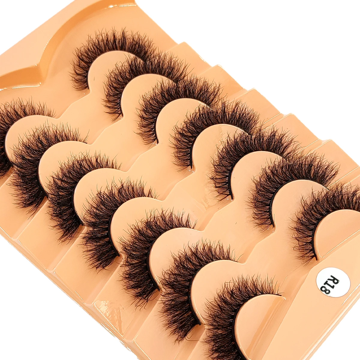 HBZGTLAD 7 Pairs 3D Faux Mink Lashes Fluffy Soft Full Thick Wispy Natural long False Eyelashes Curly lashes wholesale lashes