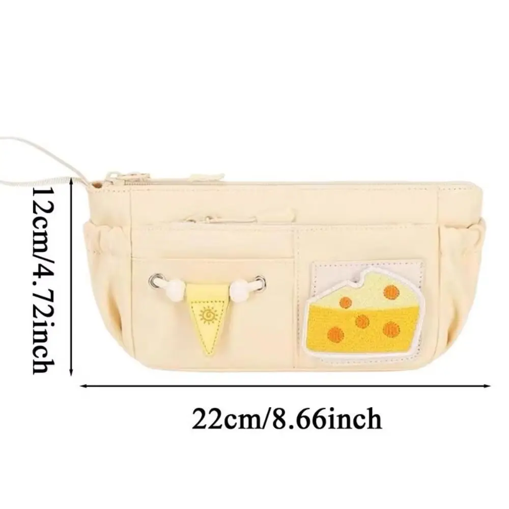 New Embroidered Patch Pen Bag Multilayer Portable Pencil Case Large Capacity Stationery Organizer Students