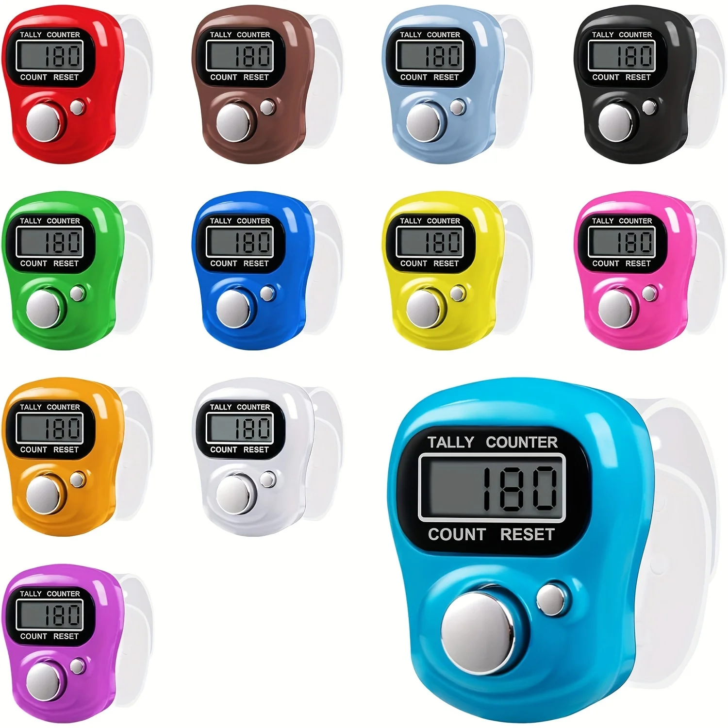 Mini Digital Finger Tally Counter Portable LCD Electronic Hand Clicker Resettable Small Count Counter for Home Knitting Sewing Prayer Sports Golf Counting