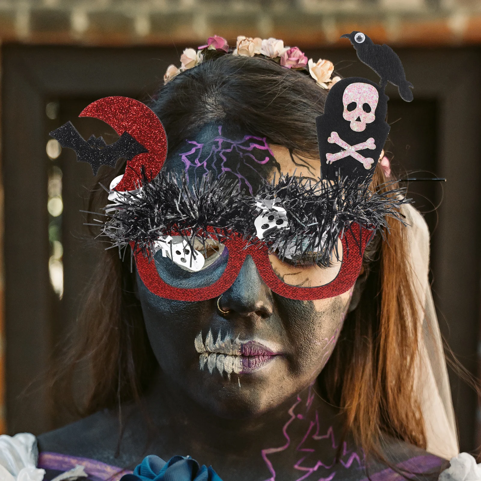 

Halloween Eyeglasses Frame Costume Wool Strip Fun Party Photo Booth Prop For Adults Kids Spooky Accessory Halloween Party