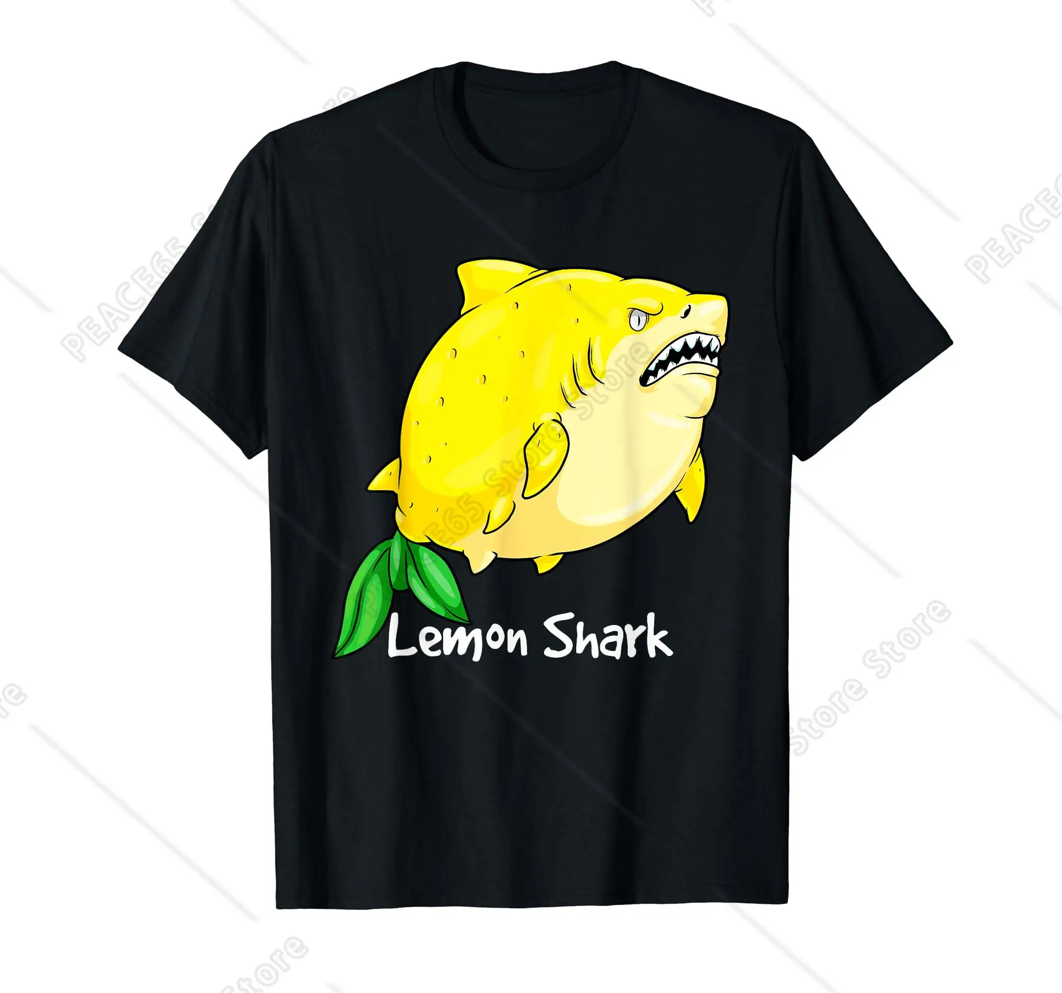 

Lemon Shark Yellow Animal Pun Megalemon Shark Lover T-Shirt For Men Women Teens Cotton Short Sleeve