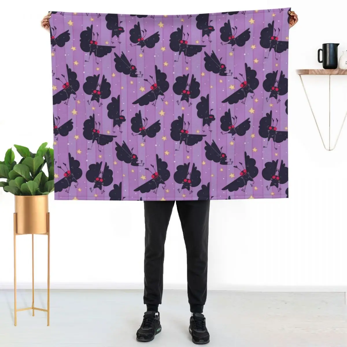 mothman stripes and stuffs Throw Blanket Sofa Throw valentine gift ideas Cute Baby Summer Beddings Plush Blankets
