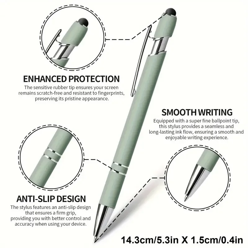 10/20/30 Stück Kugelschreiber in zufälliger Farbe, einziehbarer Multipack, 2-in-1-Stifte-Set mit Stylus-Spitze, schwarze Tinte, lustige Stifte für die Arbeit – Detail 8
